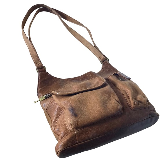 Vintage Fossil tan /brown leather shoulder bag75082 (b83) - Picture 4 of 17
